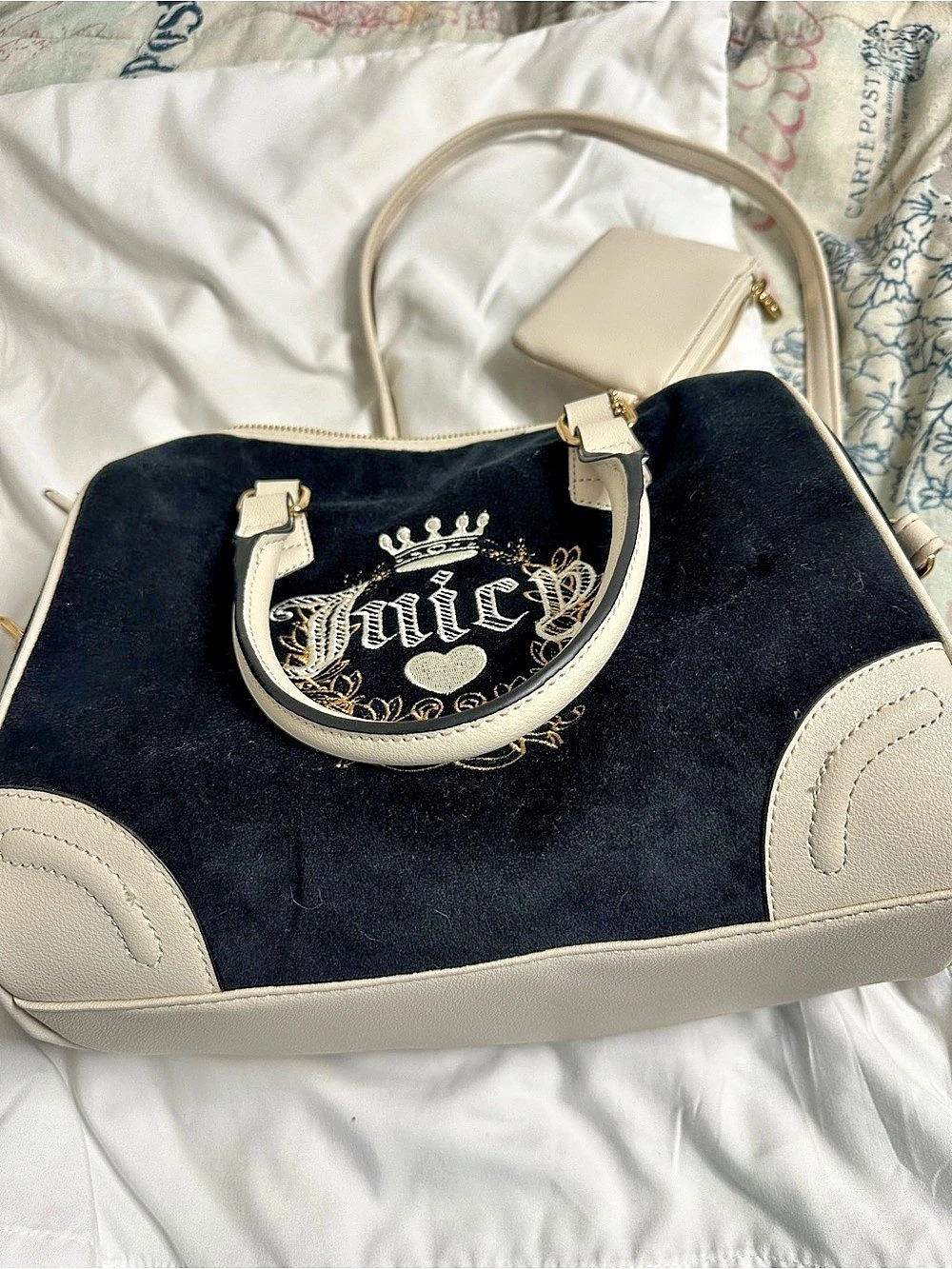 Juicy Couture Black & Cream Satchel